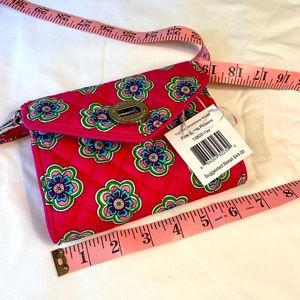 Vera Bradley Pink Swirls Flowers Wristlet